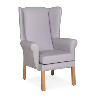 Tanfield Wingback Lounge Dining Armchair - Silver