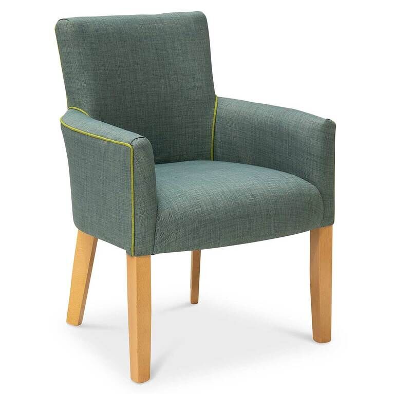 NHC Deluxe Guest Chair - Duck Egg (Lime Piping)