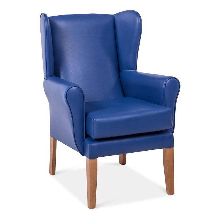 NHC High Back Wing Chair - Royal blue