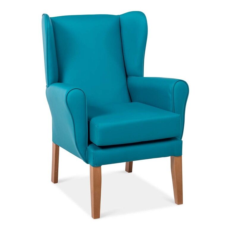 NHC High Back Wing Chair - Turquoise