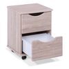 NHC Deluxe 2 Drawer Bedside Cabinet With Cutaway Handle - Light Oak Thumbnail