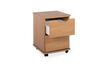 NHC Deluxe 2 Drawer Bedside Cabinet With Cutaway Handle - Lissa Oak Thumbnail