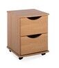 NHC Deluxe 2 Drawer Bedside Cabinet With Cutaway Handle - Lissa Oak Thumbnail