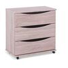 NHC Deluxe 3 Drawer Chest With Cutaway Handle - Light Oak Thumbnail