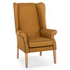 NHC Deluxe High Back Wing Chair - Mustard (Charcoal Piping) VHR Thumbnail