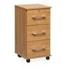 NHC Deluxe 3 Drawer Bedside Cabinet - Lancaster Oak C/W lock Thumbnail