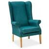 NHC Deluxe High Back Wing Chair - Teal (Duck Egg Piping) Thumbnail