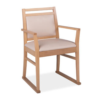 NHC Premium Dining Chair with Arms and Skis - Manhattan Cream