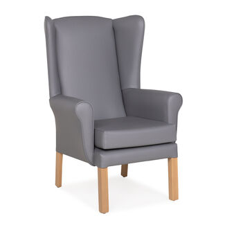 Tanfield Wingback Lounge Dining Armchair - Ash