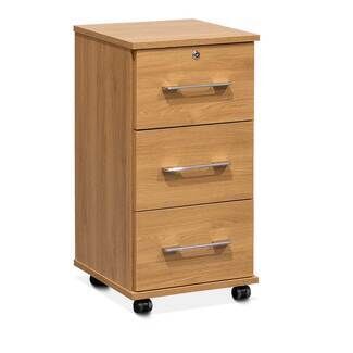 NHC Deluxe 3 Drawer Bedside Cabinet - Lancaster Oak C/W lock