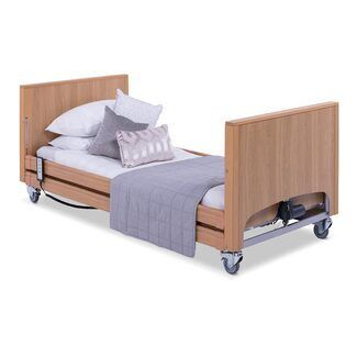 NHC Low Profile Bed With Side Rails - Oak